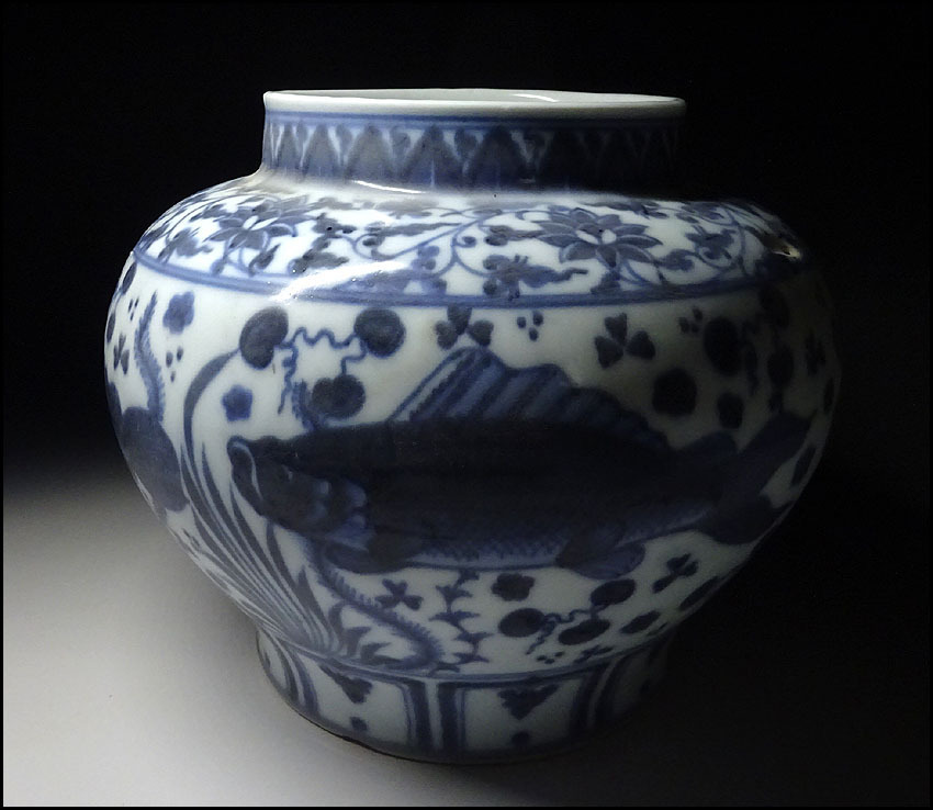 中国古玩 元染 青花 龍紋 大花瓶 高約20cm 唐物 時代物 m98979 - 花瓶