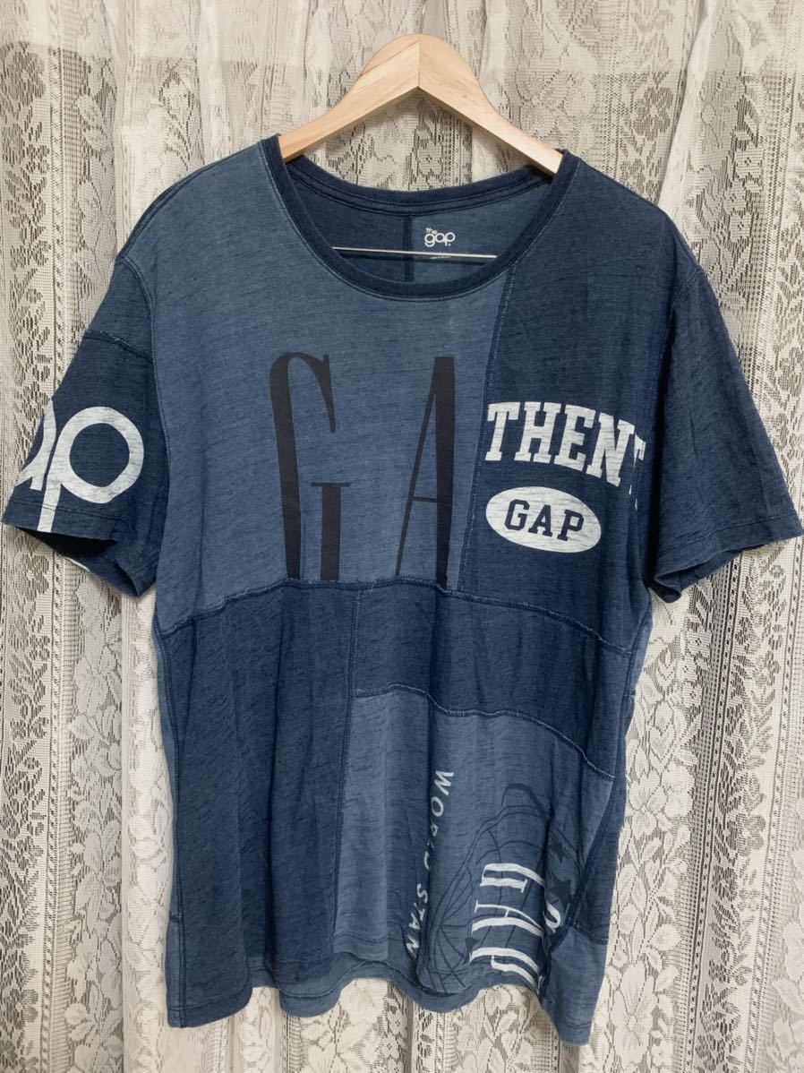 GAP ギャップ　デザイン　半袖Tシャツ　パッチワーク柄　デニム柄　Lサイズ_画像3