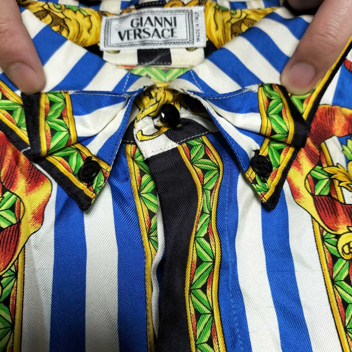 ジャンニ ヴェルサーチ GIANNI VERSACE ヴィンテージ シルクシャツ_画像5