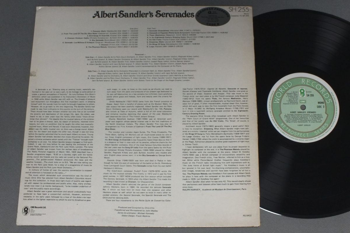 ●英LP ALBERT SANDLER/ALBERT SANDLERS SERENADES●_画像2