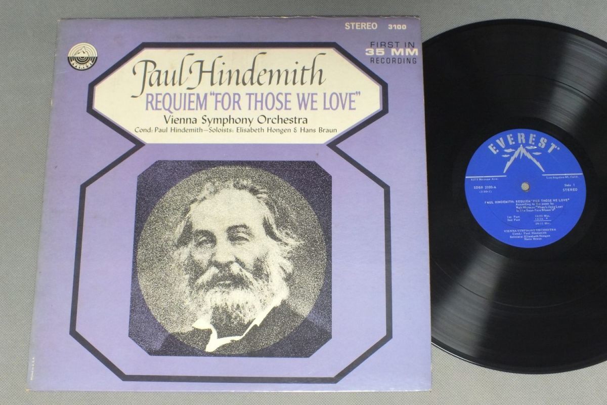 ●米LP HINDEMITH PAUL HINDEMITH REQUITEM `FOR THOSE WE LOVE `●