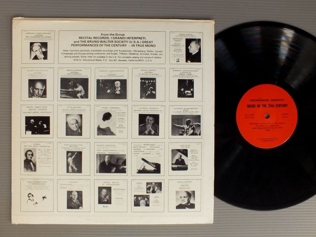 ●米LP FURTWANGLER/CONDUCTS MUSIC OF THE 20TH CENTURY●_画像2