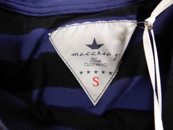 未使用品　maccia　J/マッキアジェイ　ストライプ　Tシャツ　紺×黒　Sサイズ　参考価格16.200円　4J_画像7