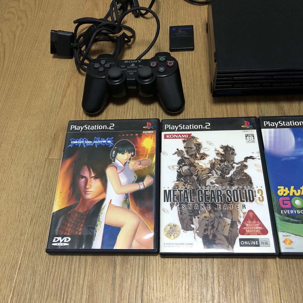 プレイステーション2 本体一式／PlayStation2 ／すぐ遊べるセット／メモリーカード／デッドオアアライブ2／動作品／メタルギアソリッド3