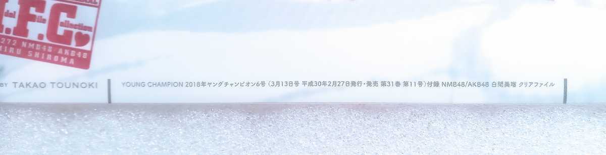  белый промежуток прекрасный .NMB48 AKB48 прозрачный файл 2018 год Young Champion 6 номер (3 месяц 13 день номер эпоха Heisei 30 год 2 месяц 27 день выпуск * продажа )...