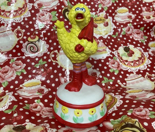 rare Sesame Street Big Bird music box Sunny te- ceramics? figure ornament largish 