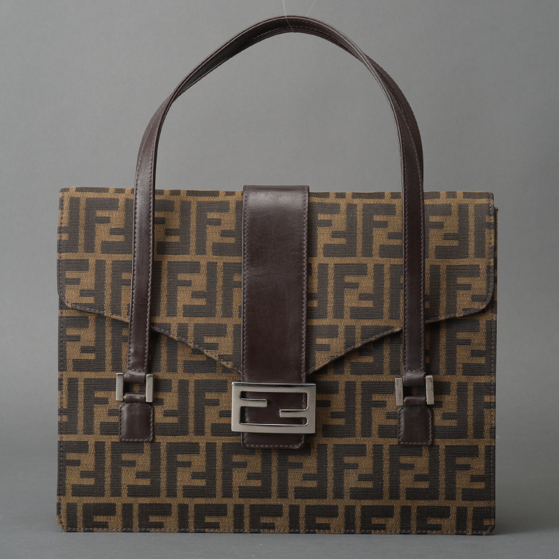 未使用 極美品 FENDI フェンディ ズッカ ハンドバッグ キャンバス