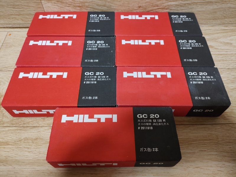 未使用 HILTI ガス式鋲打機 GC 20 釘打機 ヒルティ ガス 14本 7箱