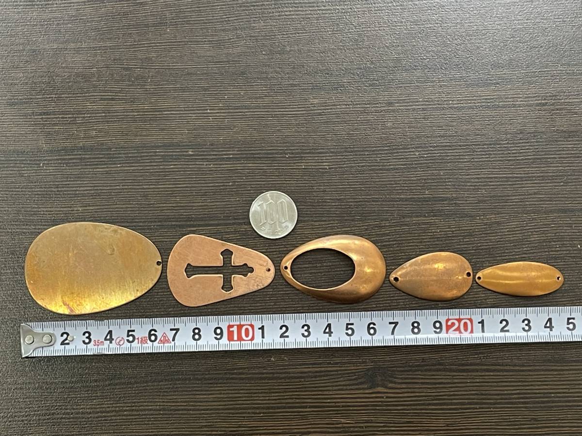 *[ engraving / handcraft etc.. metal raw materials ] copper made accessory raw materials ( 10 character . pulling out hole have kbomi other ) total 5 point set weight : total 47.5g* postage 140 jpy ~