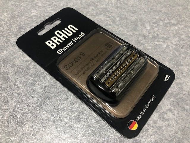 送料無料 Braun(ブラウン) 純正 92B (F/C92Bの海外版) シリーズ9 替刃 網刃・内刃一体型カセット ブラック b