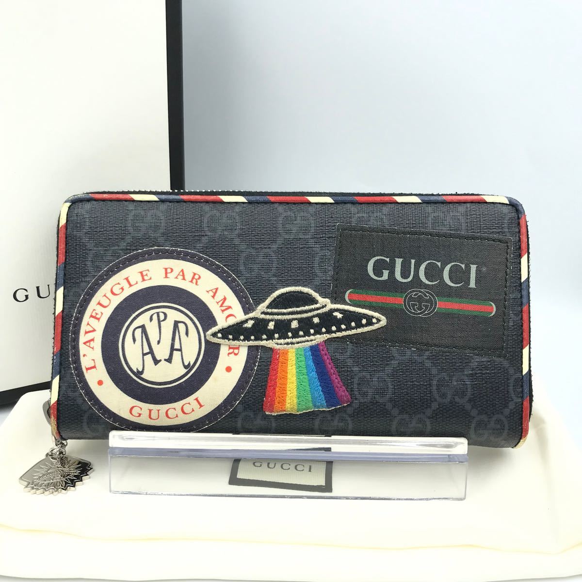 正規品 美品 グッチ財布 グッチ長財布 グッチナイトクーリエ GG