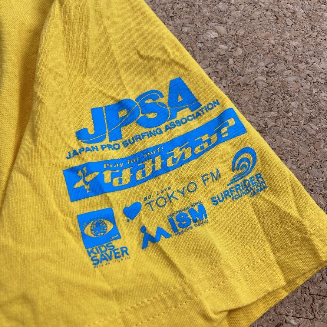 【レア】JPSA サーフィン　Tシャツ　サーフT サーファー　波乗り　Lサイズ　黄　lespros _画像4