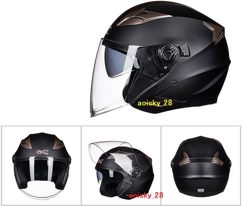 新品 バイク ダブルレンズ ジェットヘルメット フルフェイスヘルメット 内蔵サングラス 通気 モトクロス ※S M L XL サイズ、5柄の画像10
