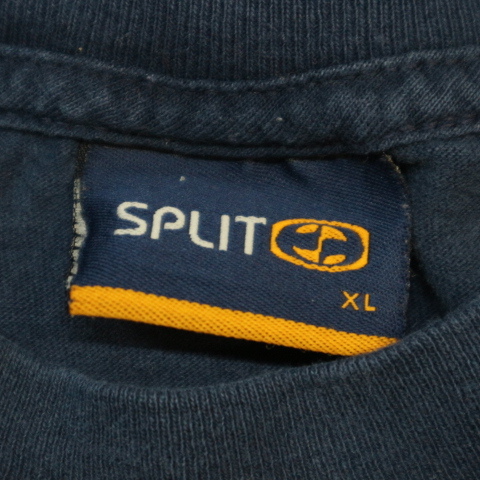 90s SPLIT Tシャツ XL ネイビー ロゴ オールド スケート サーフ SPLIT CLOTHING COMPANY ストリート 90年代 ヴィンテージ_画像8