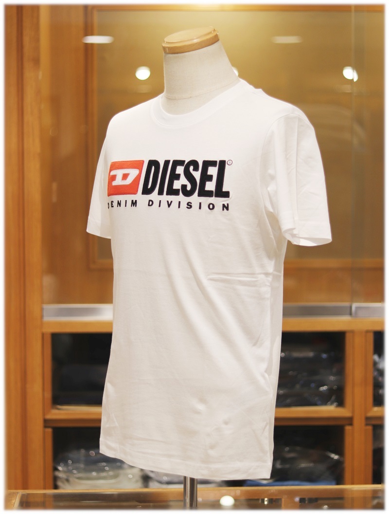 激安通販新作 ♪ディーゼル♪ DIESEL 白 ロゴ刺繍 半袖Tシャツ size L