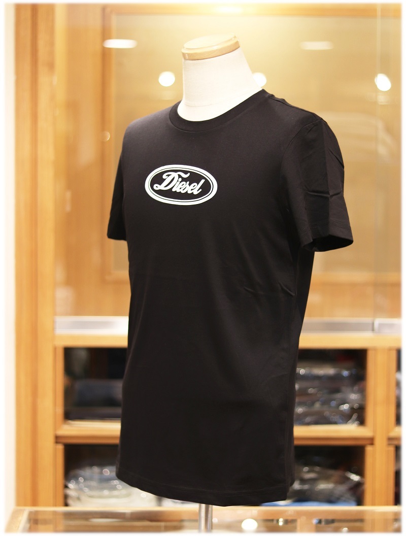 ♪ディーゼル♪ DIESEL XL size 半袖Tシャツ ロゴプリント 黒