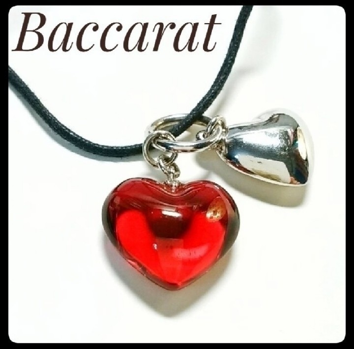 【Baccarat】バカラハートネックレス通常日常数回使用品。チョーカータイプのネックレス