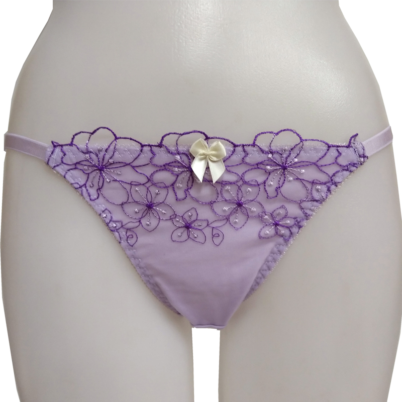 V307 floral print chu-ru race bra & shorts lavender color D70①