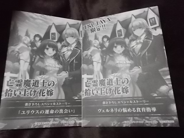 2枚　特典SSペーパーのみ　亡霊魔道士の拾い上げ花嫁 1 (オーバーラップノベルスf) 瀬尾優梨 (著), 麻先みち (イラスト)　TSUTAYA_画像1