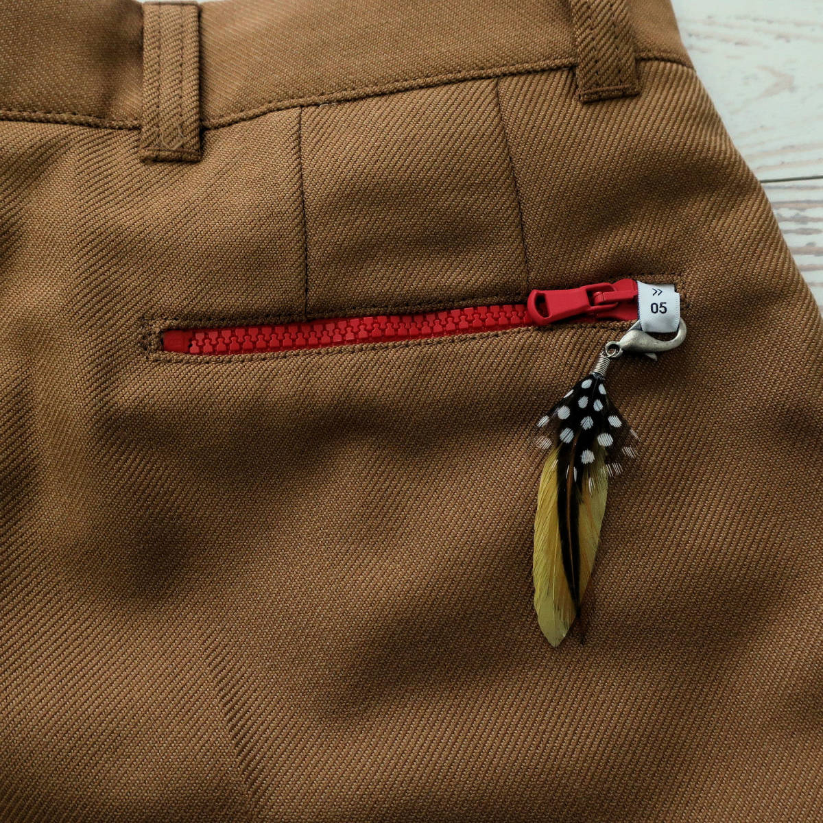 新品 PT01 ウール混 パンツ チノパン スラックス クロップド 茶 W31