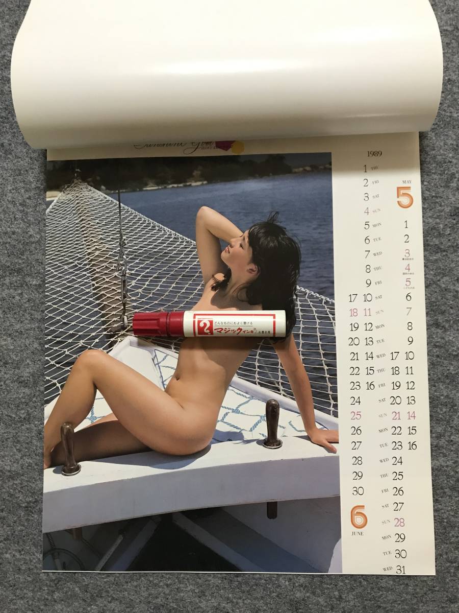  Showa Retro. calendar * Sato . photographing [ new goods unused ]1989 year * Showa era 64 year * Heisei era origin year *rojimeli Hiroko sa Japanese huchen 