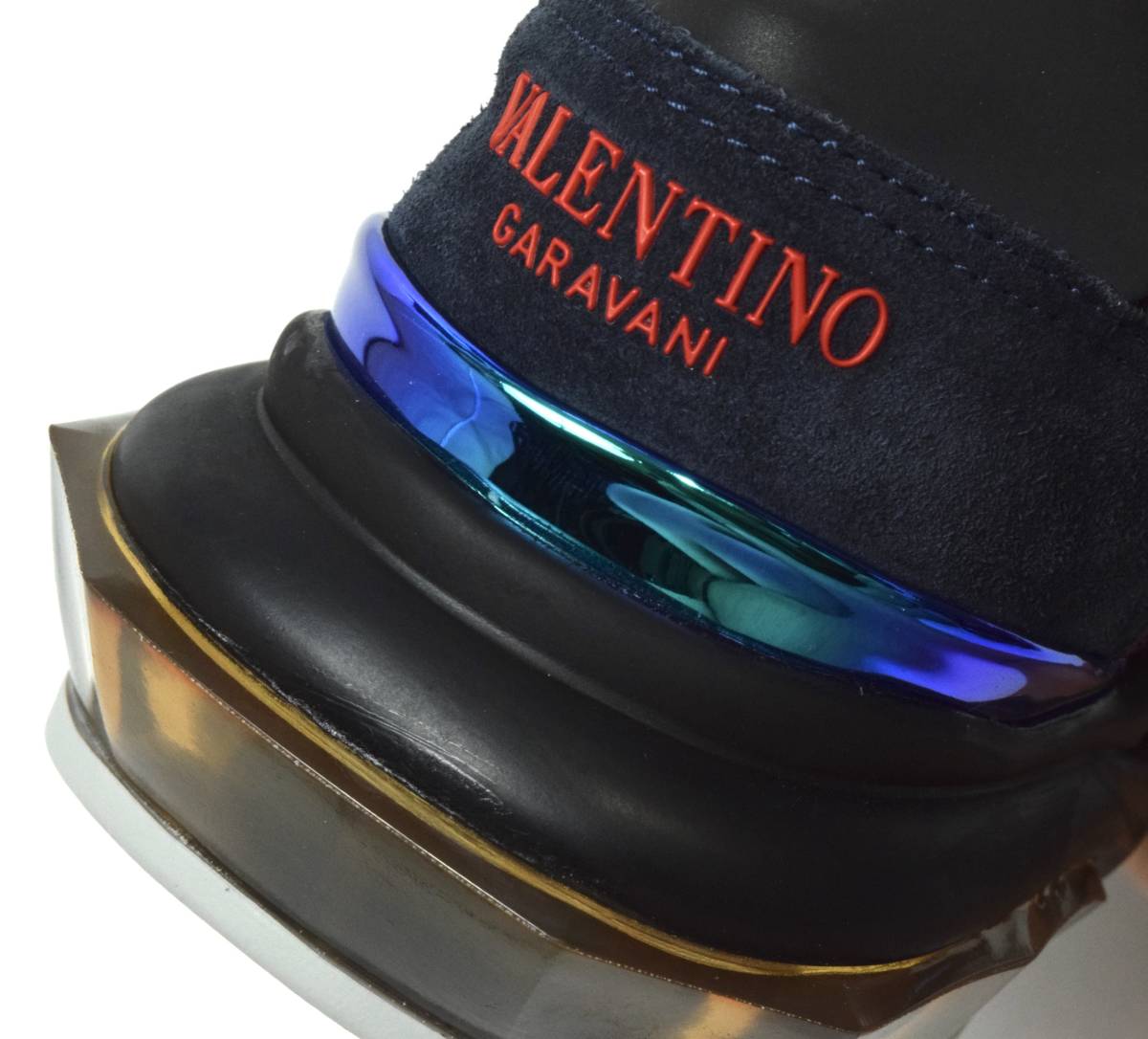 未使用12万 Valentino Garavani ヴァレンティノ レザー × メッシュ