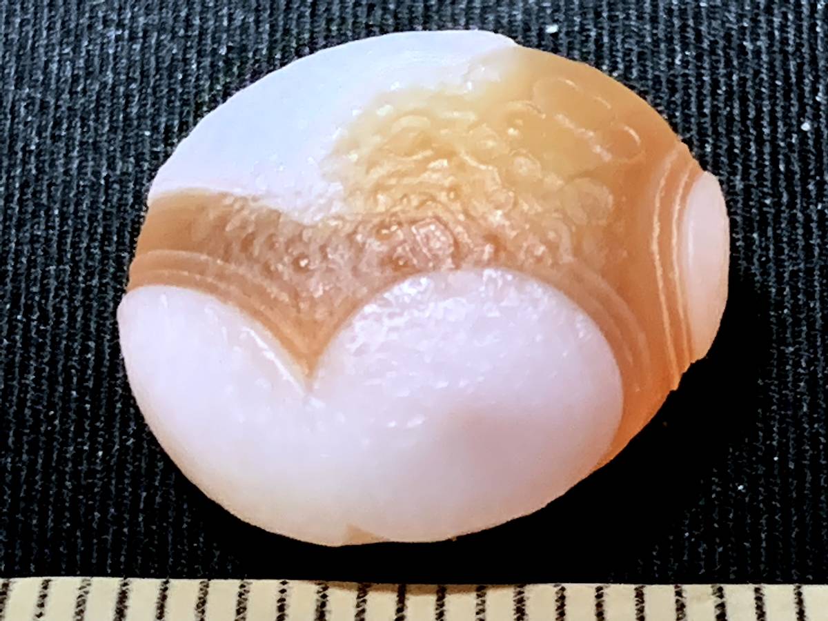 オレンジの小さな内蒙古瑪瑙・眼睛石 6・3g（中国産鉱物標本）の画像4