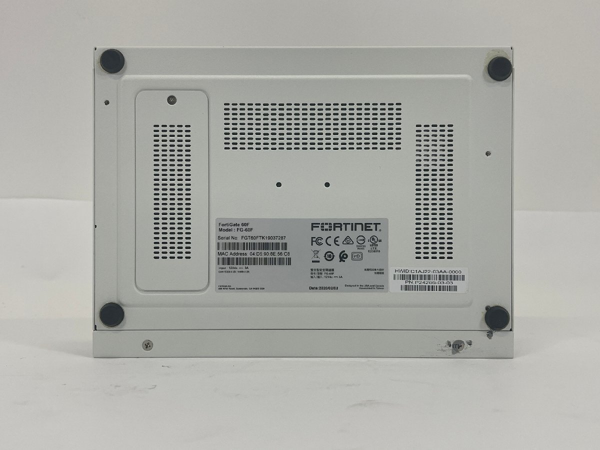 Fortinet Fortigate 60F 工場出荷初期化済み(3) ライセンス Fortinet Fortigate 60F 工場出荷初期化済み(3) ライセンス