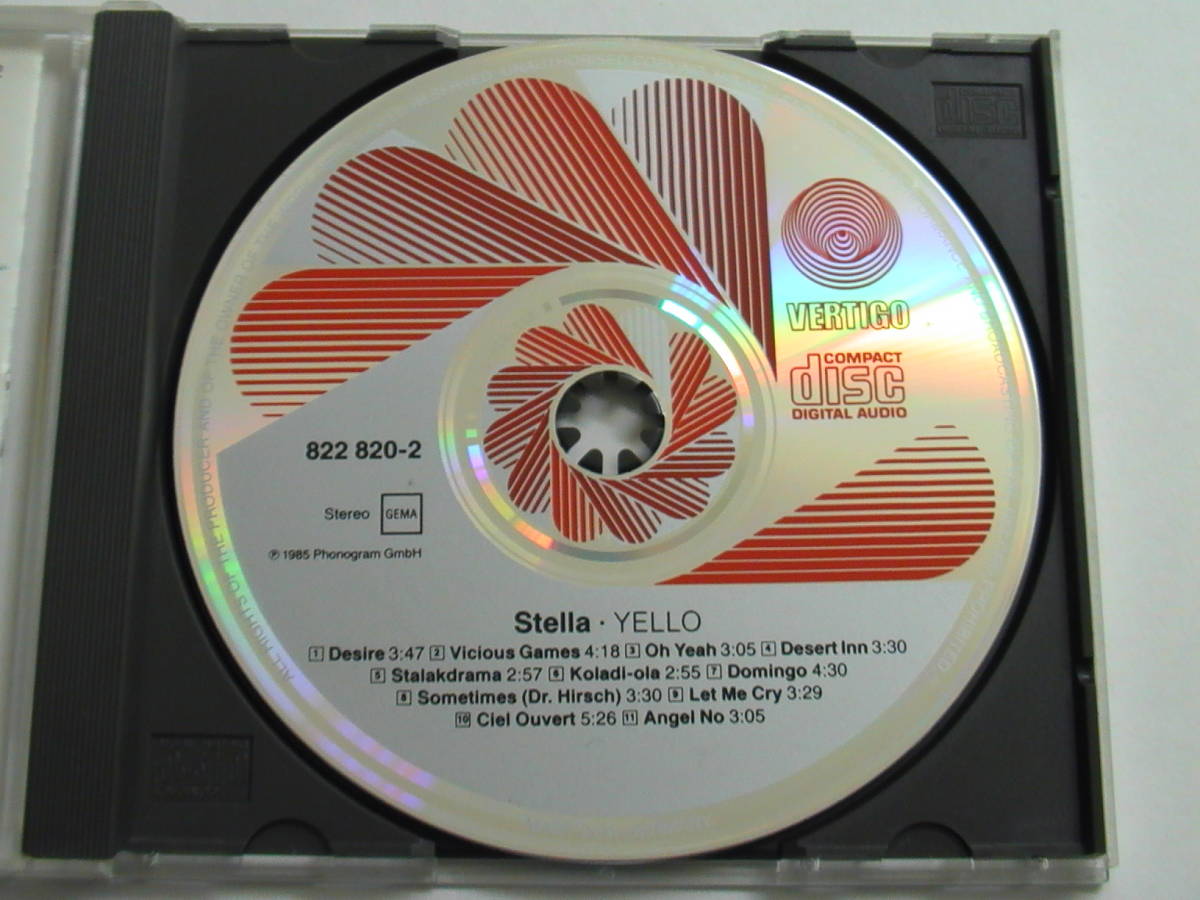 RED FAN LABEL【W.Germany盤】YELLO / STELLA 822 820-2 02 # CJ MADE IN W.GERMANY BY PDO【FLAP付】_画像1