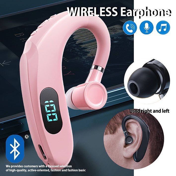 イヤホン ワイヤレス スポーツ Bluetooth5.2 防水 サラウンド マイク 片耳 高音質 iPhone スマホ対応 7987956 ピンク 新品 1円 スタート_画像1