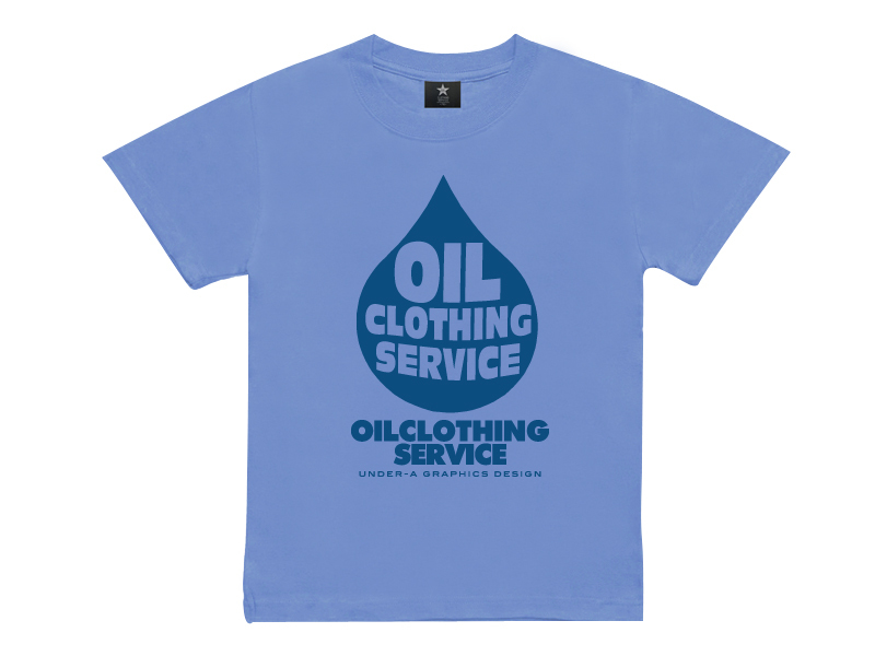 【 クリックポスト可 】 90cm キッズ 半袖 Tシャツ ライトブルー オイルクロージングサービス オイル 子供 OIL CLOTHING ロゴ NOP-0409-90_画像1