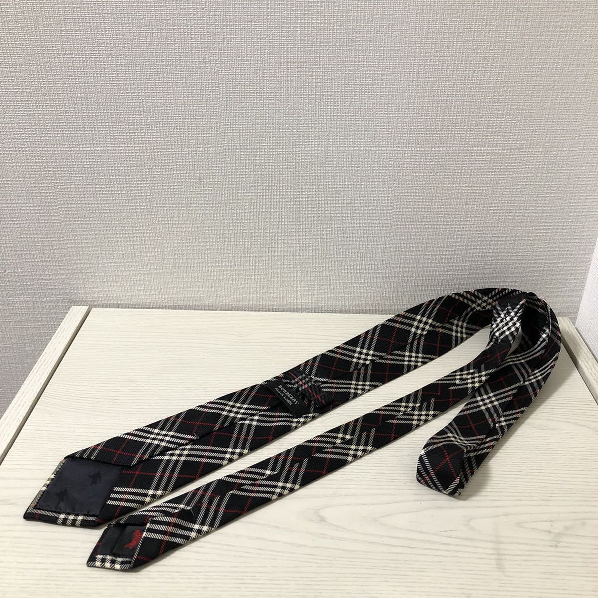 ◇超美品! バーバリー ブラックレーベル ナロータイ シルクネクタイ