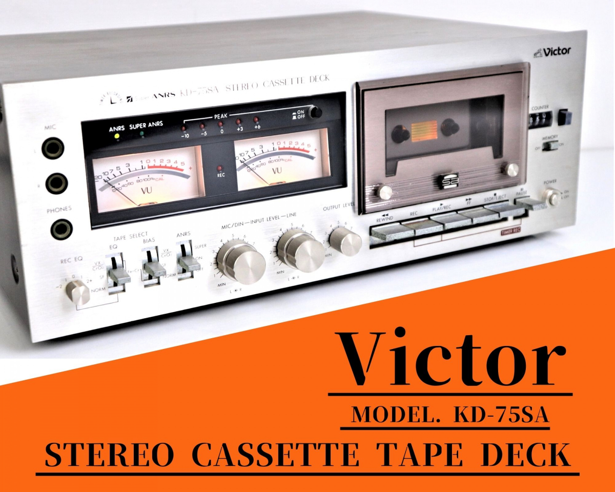 【動作良好】 Victor KD-75SA ビクター STEREO CASSETTE TAPE DECK Super ANRS搭載 ステレオカセットテープデッキ 1977年 日本製 003FSFZ90_画像1