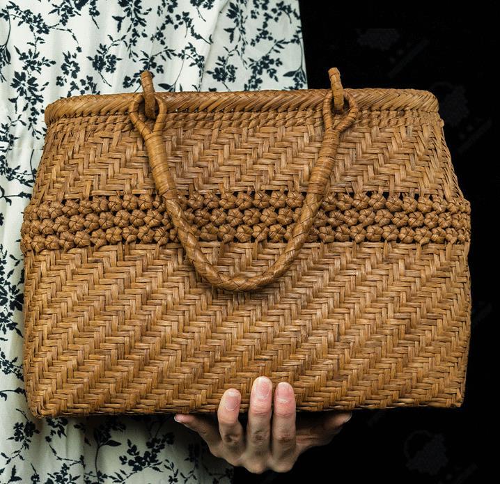 ☆職人手作り良品 山葡萄かごバッグ 手編み山葡萄籠バッグ バスケット