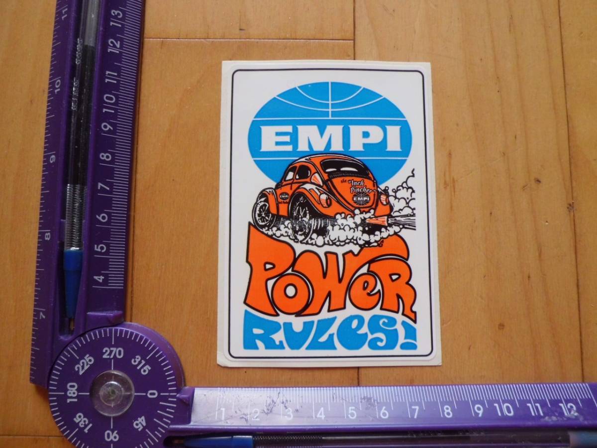 即決 VINTAGE AUTO PARTS STICKER EMPI POWER VW TYPE ビンテージ オート パーツ ステッカー エンピ ワーゲン_画像2