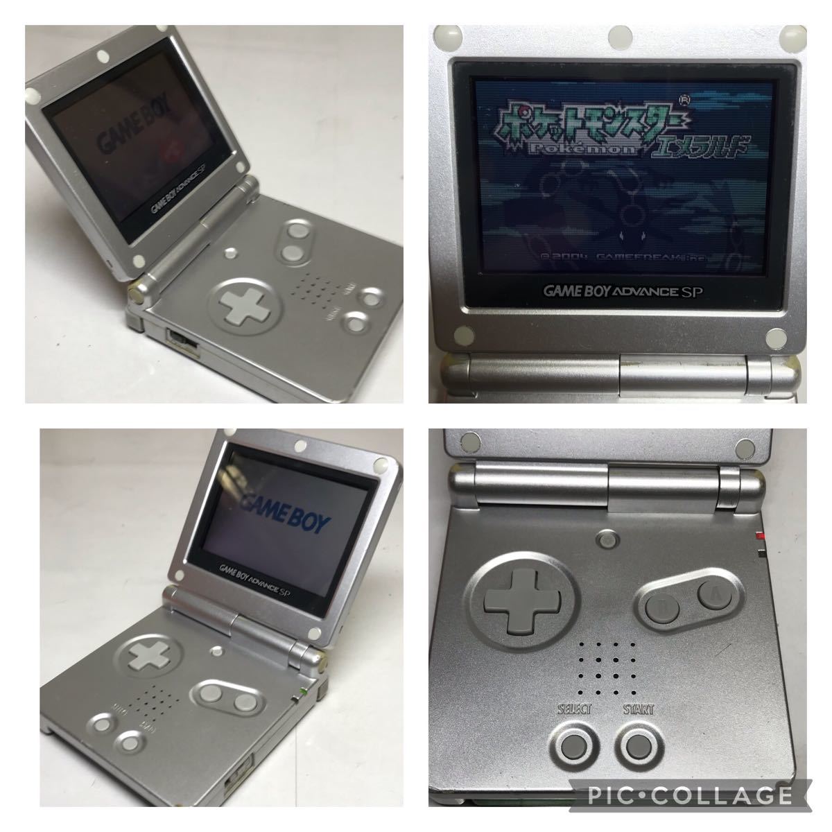 動作品　ゲームボーイアドバンスsp 本体　純正　充電器　ソフト　ポケットモンスター　エメラルド　中古品　 任天堂 GBA