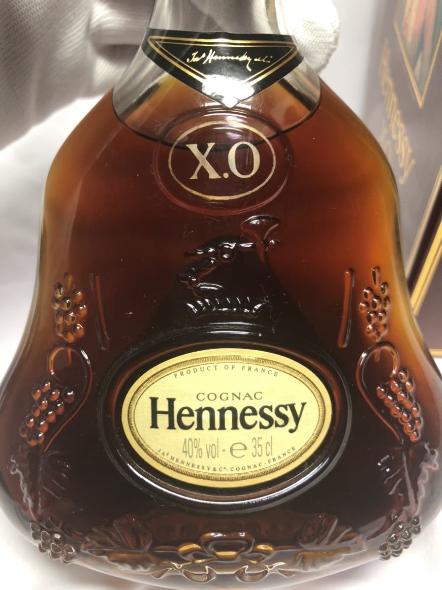Hennessy ヘネシーXO 古酒 箱付き 金 キャップ クリアボトル 未開栓 ハーフサイズ 350ml - 4