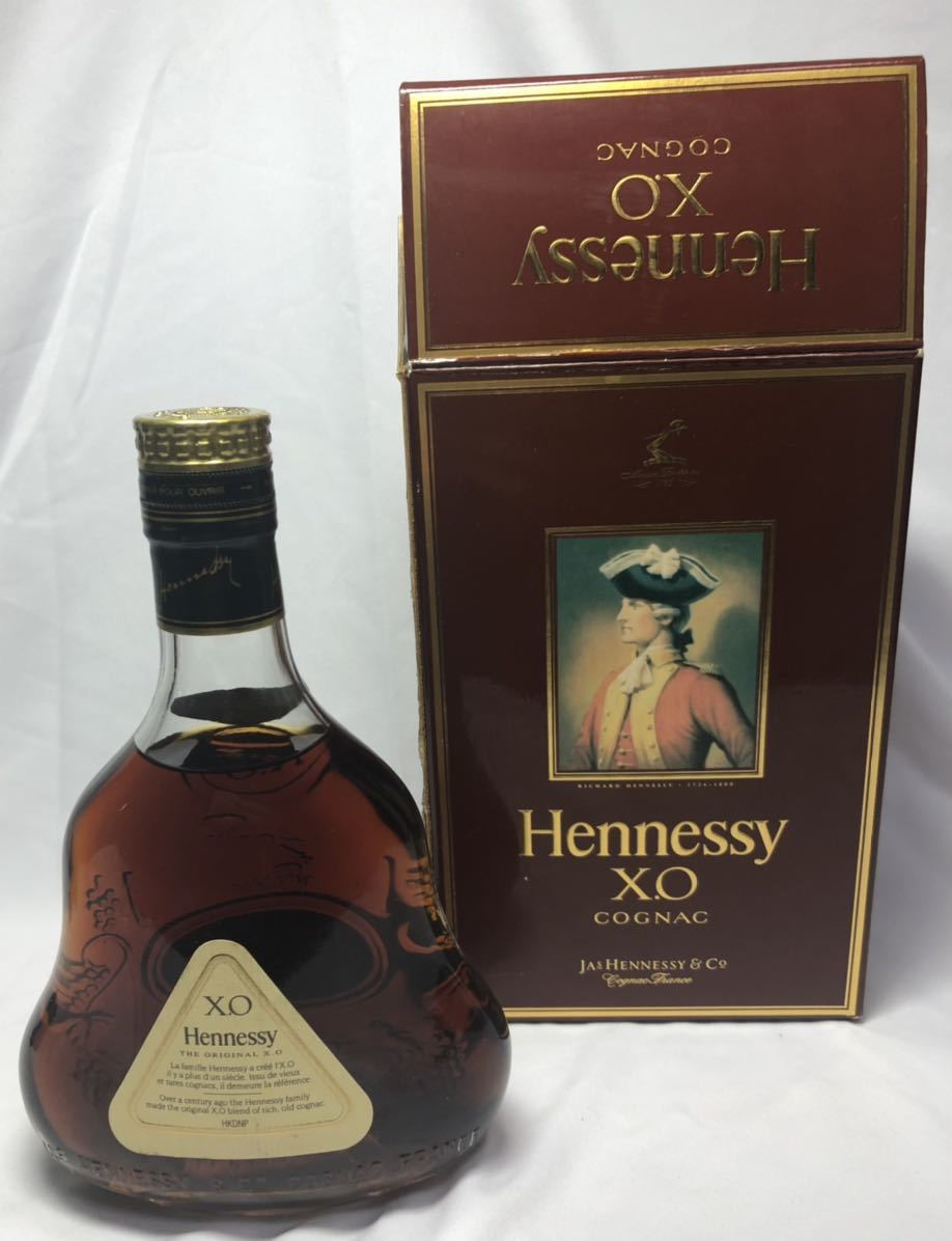 Hennessy ヘネシーXO 古酒 箱付き 金 キャップ クリアボトル 未開栓 ハーフサイズ 350ml - 1