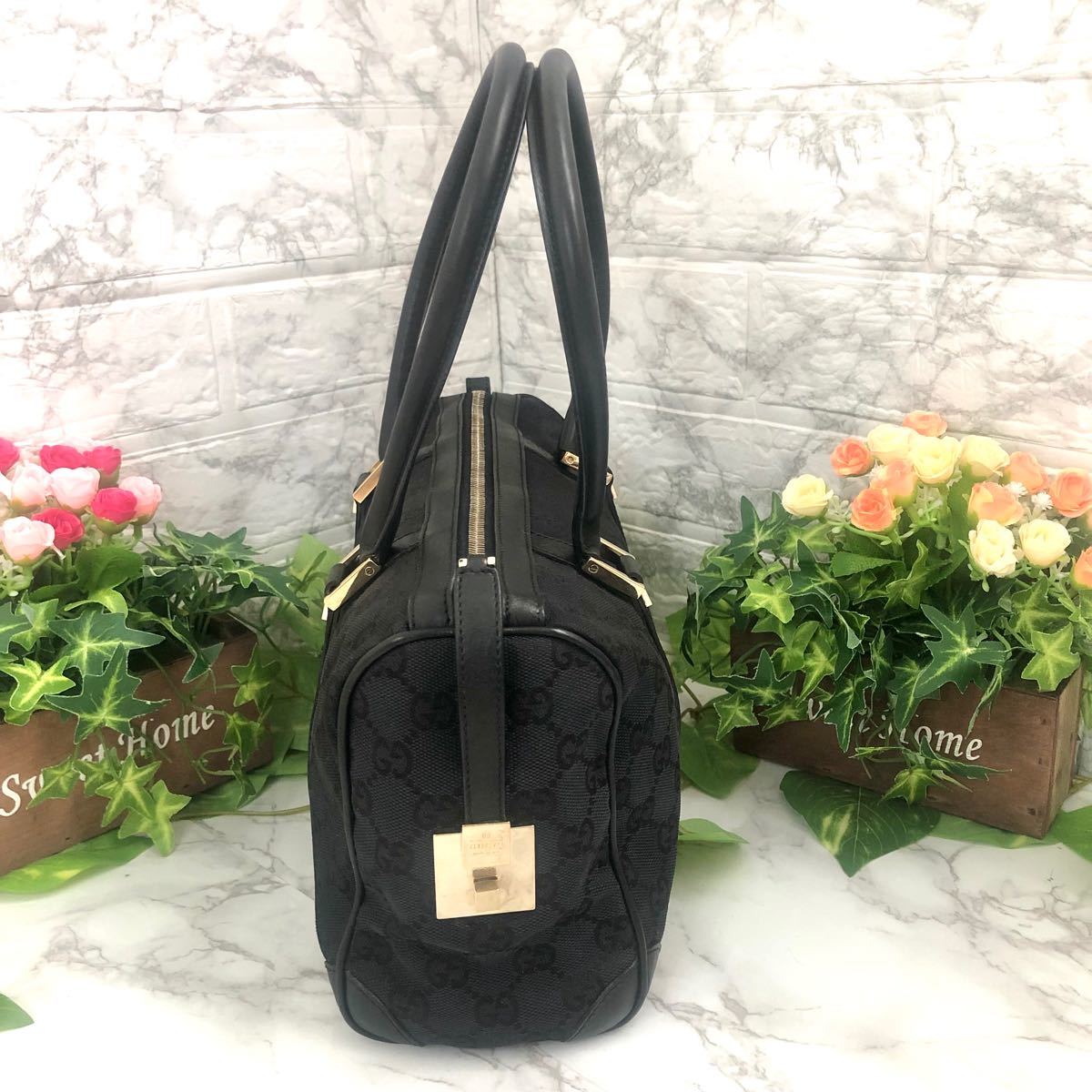 極美品☆GUCCI グッチ GG柄 キャンバス×レザー トートバッグ