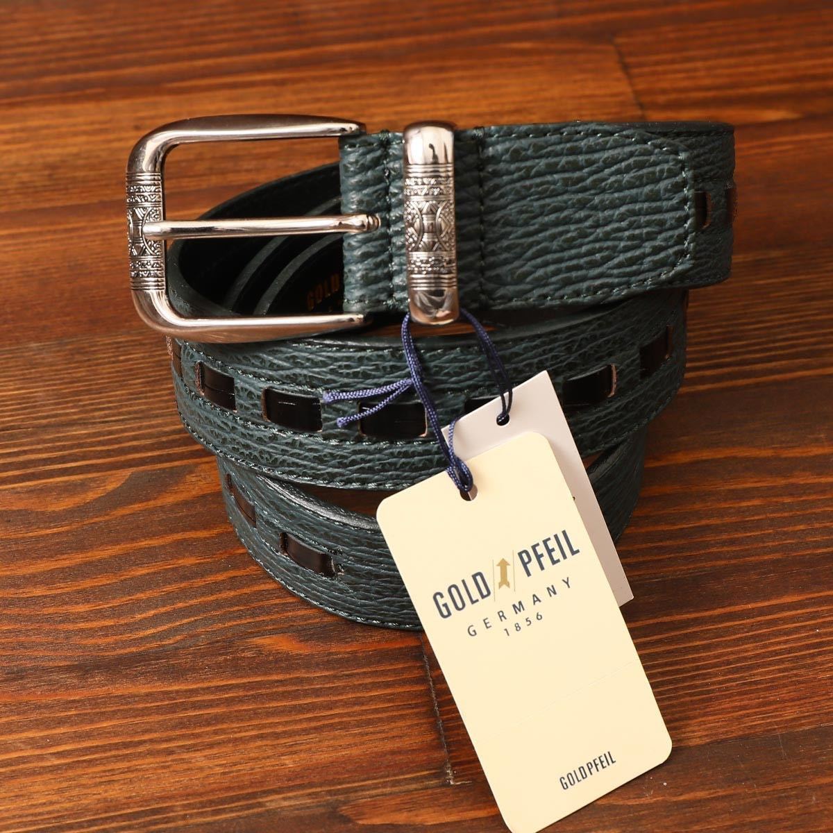  Shark leather unused Gold-Pfeil GOLD PFEIL belt 