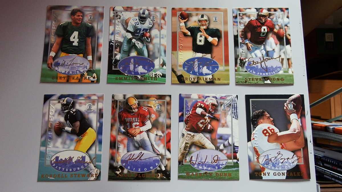 1997 Scoreboard StrongBox レギュラーカードセット Kobe Bryant Allen Iverson Tim Duncan Adrian Beltre Favre Emmitt Smith Troy Aikman_画像4