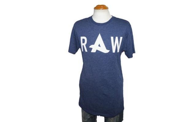 ジースターロウ G-STAR RAW 半袖Tシャツ アフロジャック コラボレーションモデル n メンズ 夏物 ロング丈 Afrojack ネイビー　サイズXS