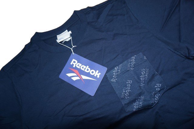 リーボック Reebok Tシャツ と ショートパンツ 紺 メンズ トレーニング ジム ワークアウト セットアップ 上下 スポーツ ウエア サイズM_画像4
