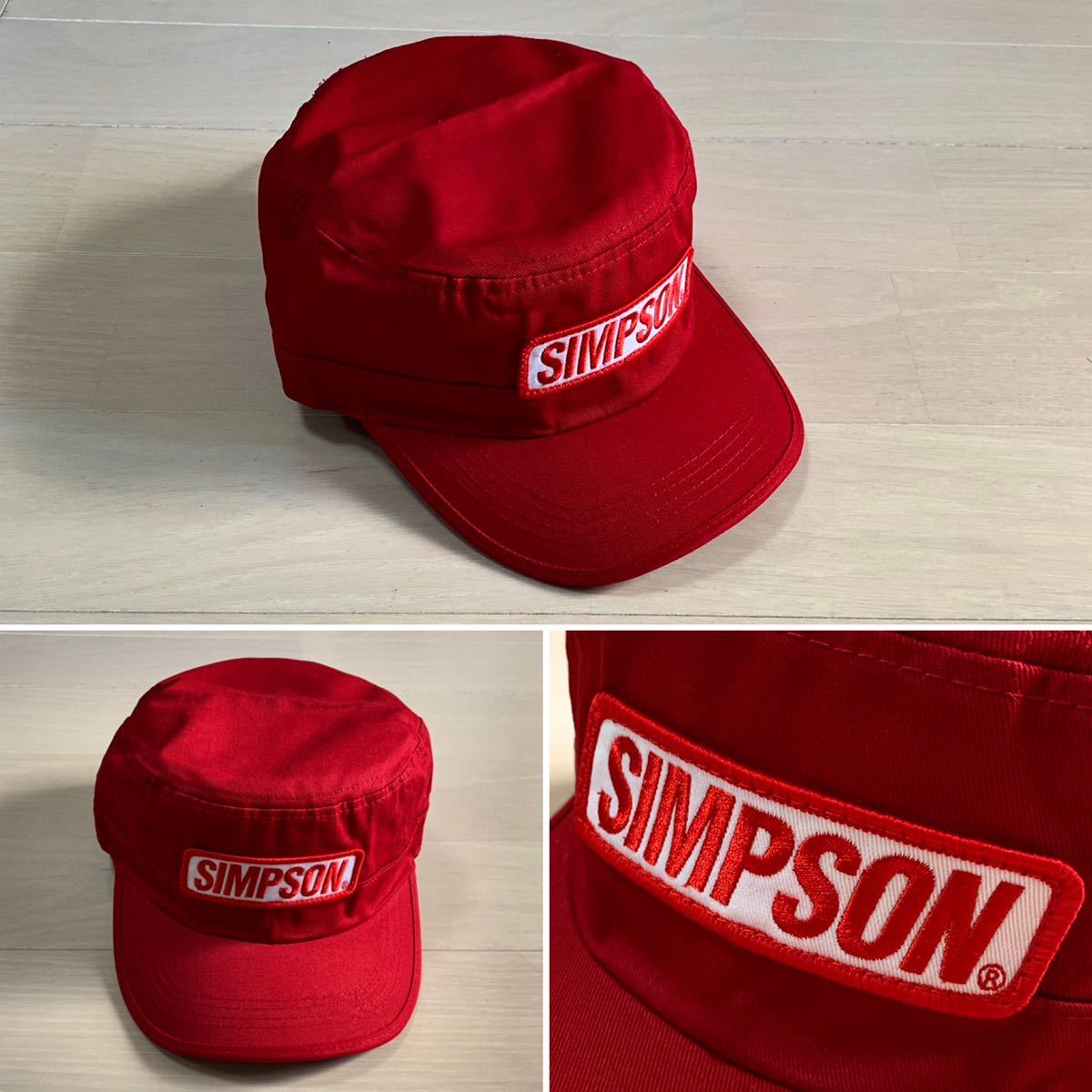 新品 正規 SIMPSON シンプソン ワークキャップ キャップ SC-027 RED 定価3520円 A40224-2_画像1