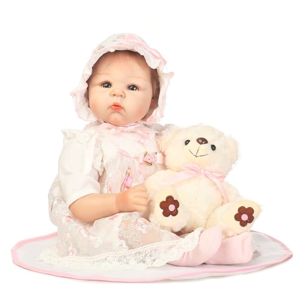 ぬいぐるみ付 リボーンドール リアル 赤ちゃん人形 トドラードール ベビードール 55cm 高級 かわいい 衣装と哺乳瓶・おしゃぶり付 ba60