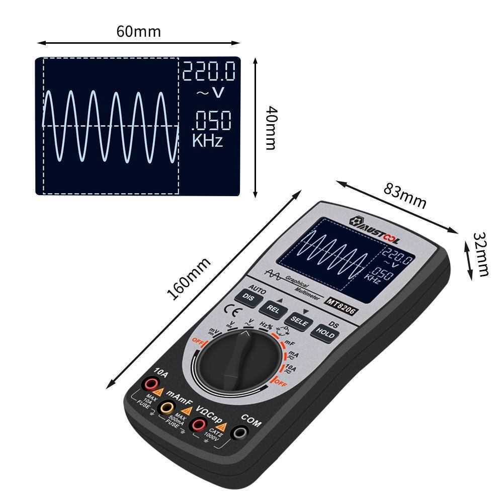 Mustool MT8206 выше комплектация цифровой осциллограф мульти- измерительный прибор 2.1 интеллектуальный аналог burglar f200 18k высокая скорость a/d отбор 