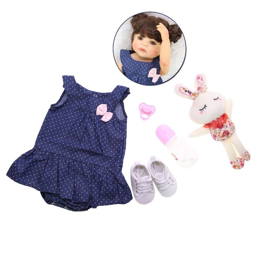 リボーンドール リアル 赤ちゃん人形 トドラードール ベビードール 55cm 高級 かわいい 防水 洋服セット 女の子 ba003_画像7