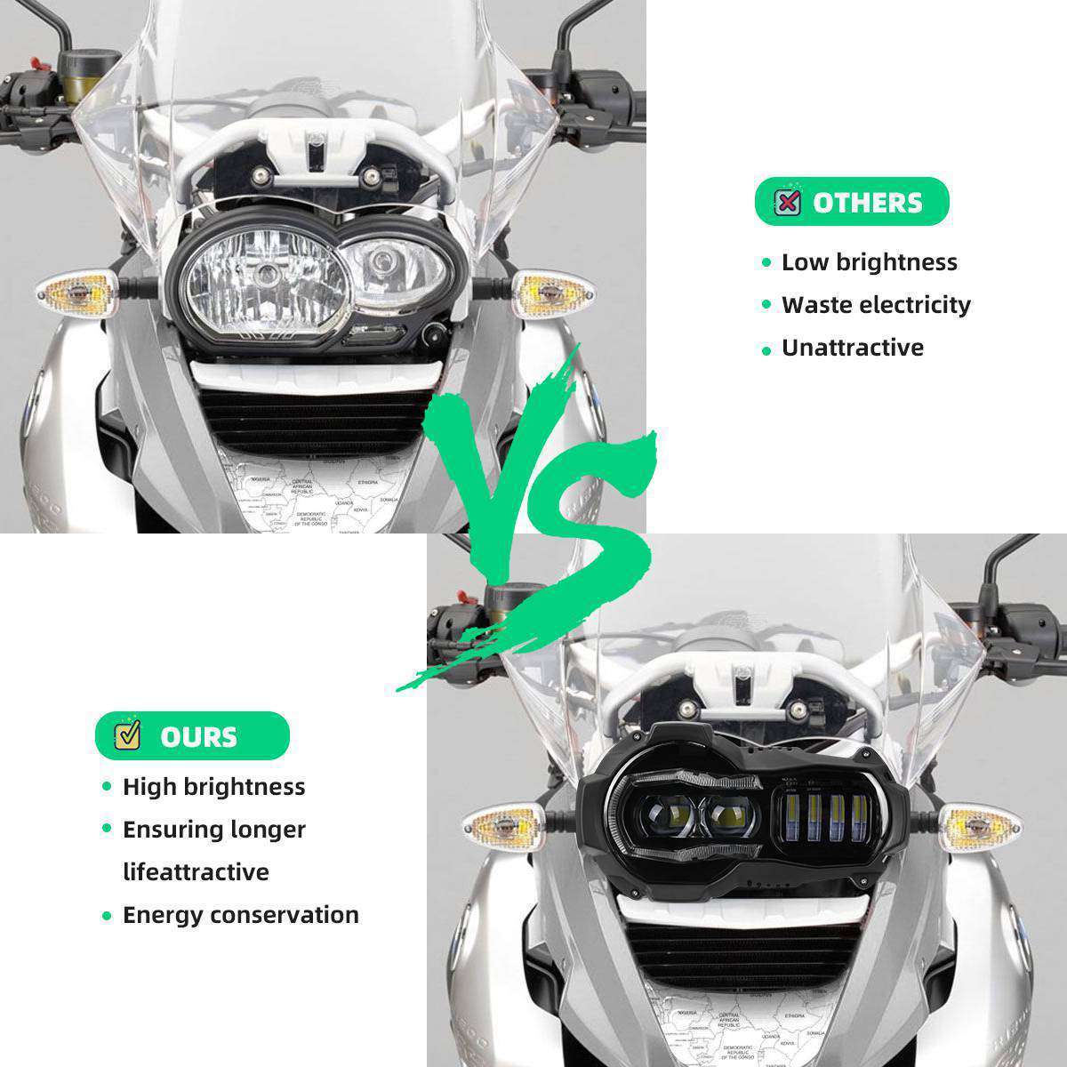  мотоцикл LED передняя фара проектор BMW R1200GS 2004-2012 R 1200GS ADV приключения 2005-2013 custom высокое качество 