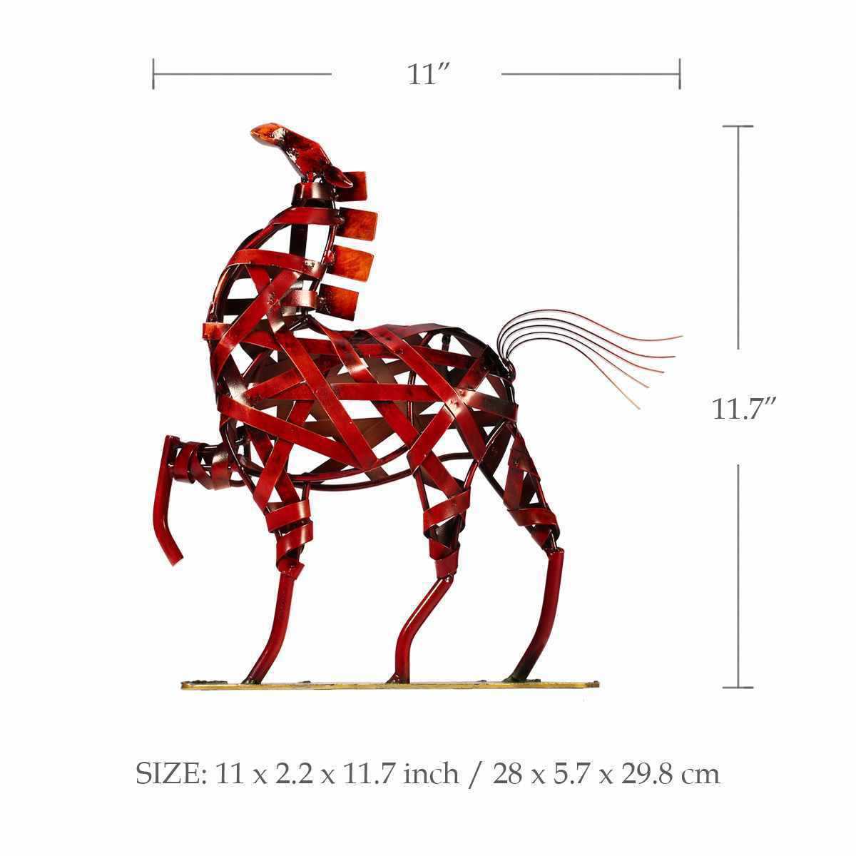 Tooarts 金属置物 ウィービングホース モダン メタル ヴィンテージ 家の装飾 手工芸 動物 クラフト ギフト H004_画像6