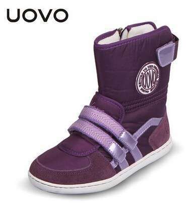 e Hot Uovo Brand Winter Boots Girls 'Seon of the Son Fashion Short Boots _ Purple_19cm